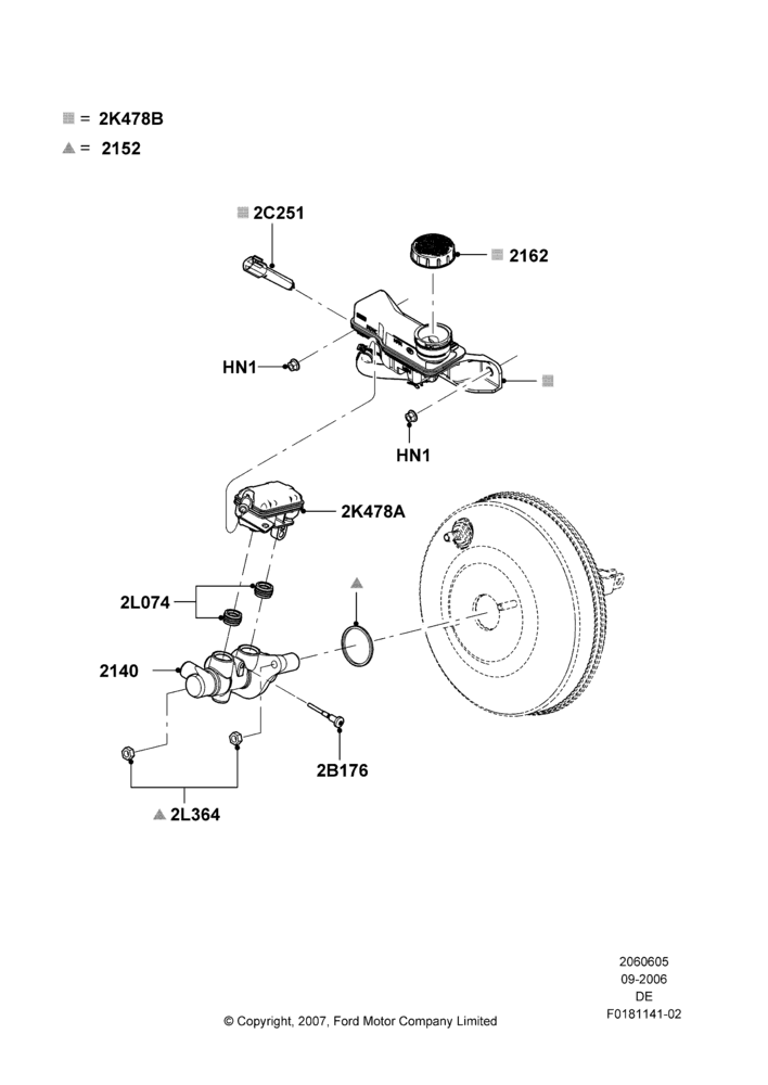 05B - Master Cylinder - Brake System, 3.5L 4V DOHC VCT SMPI V6 Gas; 30/AUG/2006-04/FEB/2009