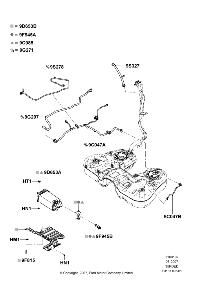 07F - Fuel Vapour System, 3.5L 4V DOHC VCT SMPI V6 Gas, With 49 State/Non Green State Req; 18/JUN/2007-13/AUG/2008