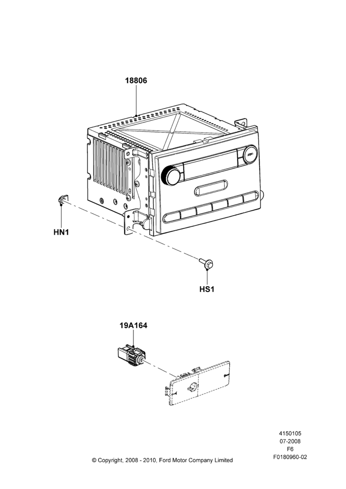05E - Audio Equipment - Original Fit, Electronic AM/FM/Stereo With Clock; 18/AUG/2008-20/AUG/2012