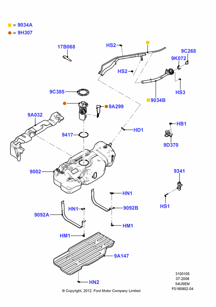 05AS - Fuel Tank, 119"/3023MM Wheelbase, 5.4L 3V V8; 15/SEP/2008-11/AUG/2014