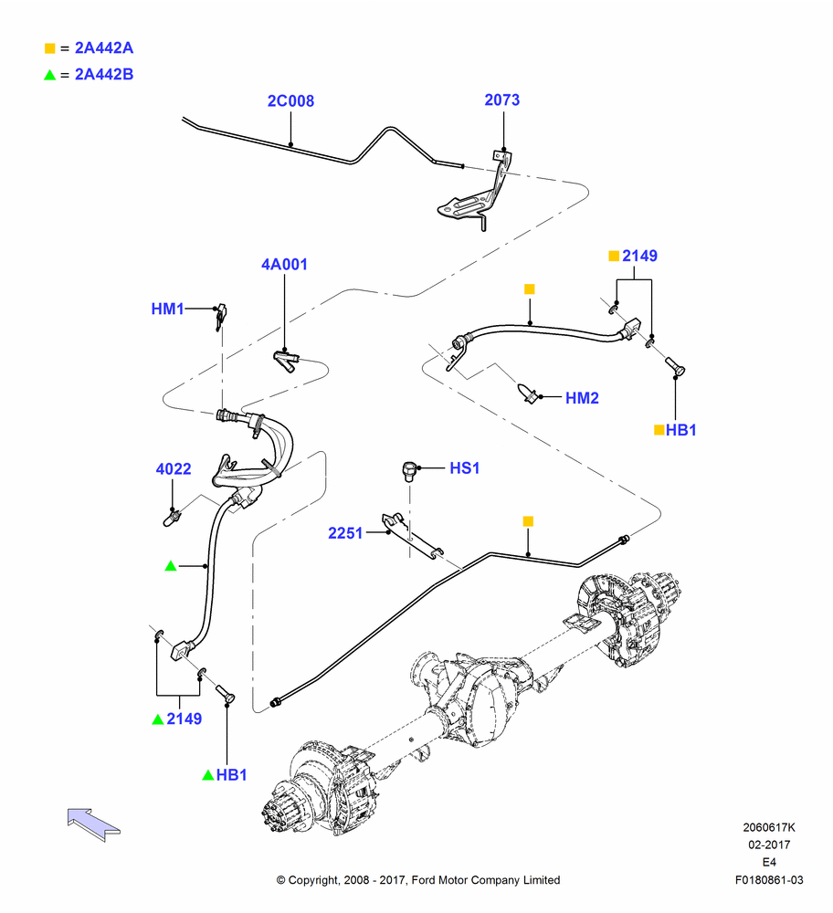 REAR BRAKE LINES, With Roll Stability Control