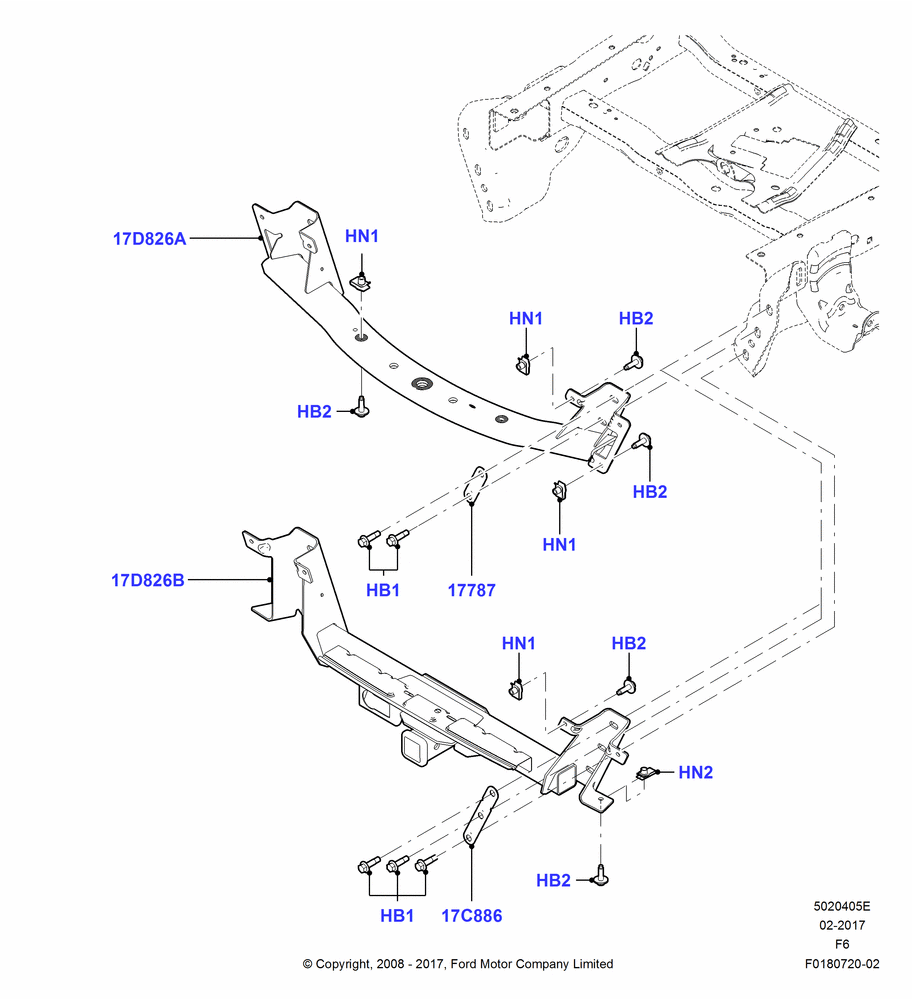 05E - Tow Bar, All Styleside Pick-Up Box, Production Installed; 18/AUG/2008-23/DEC/2014