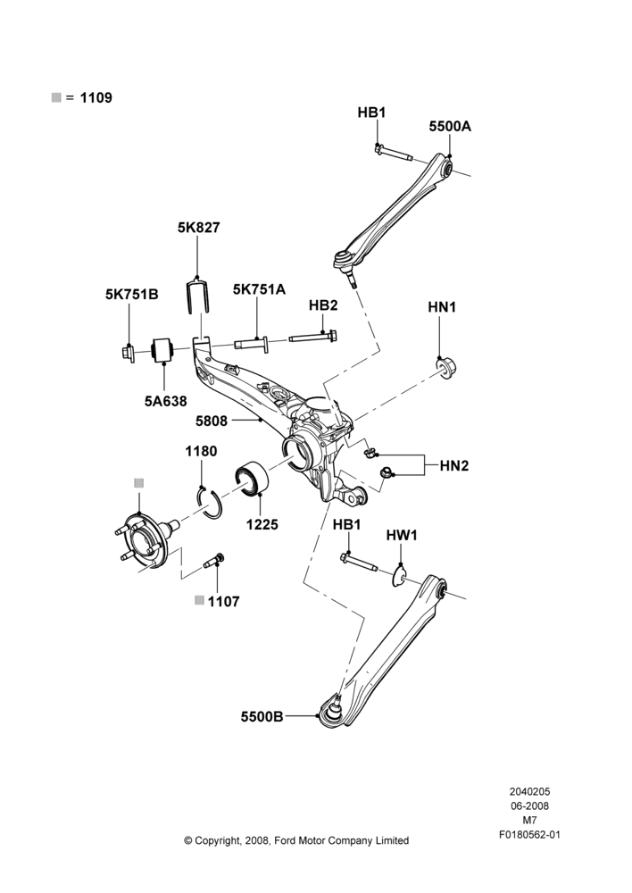 05C - Rear Knuckle and Suspension Arms, LHD 2WD (Front Wheel Drive); 23/JUN/2008-29/APR/2012