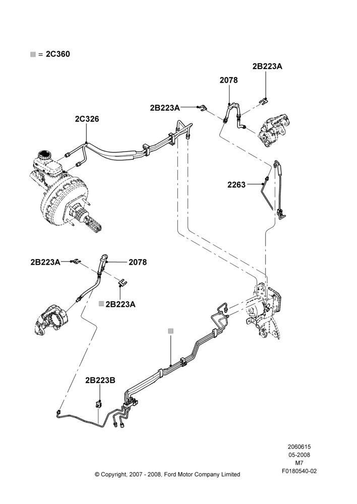FRONT BRAKE LINES, Gas/Electric Hybrid