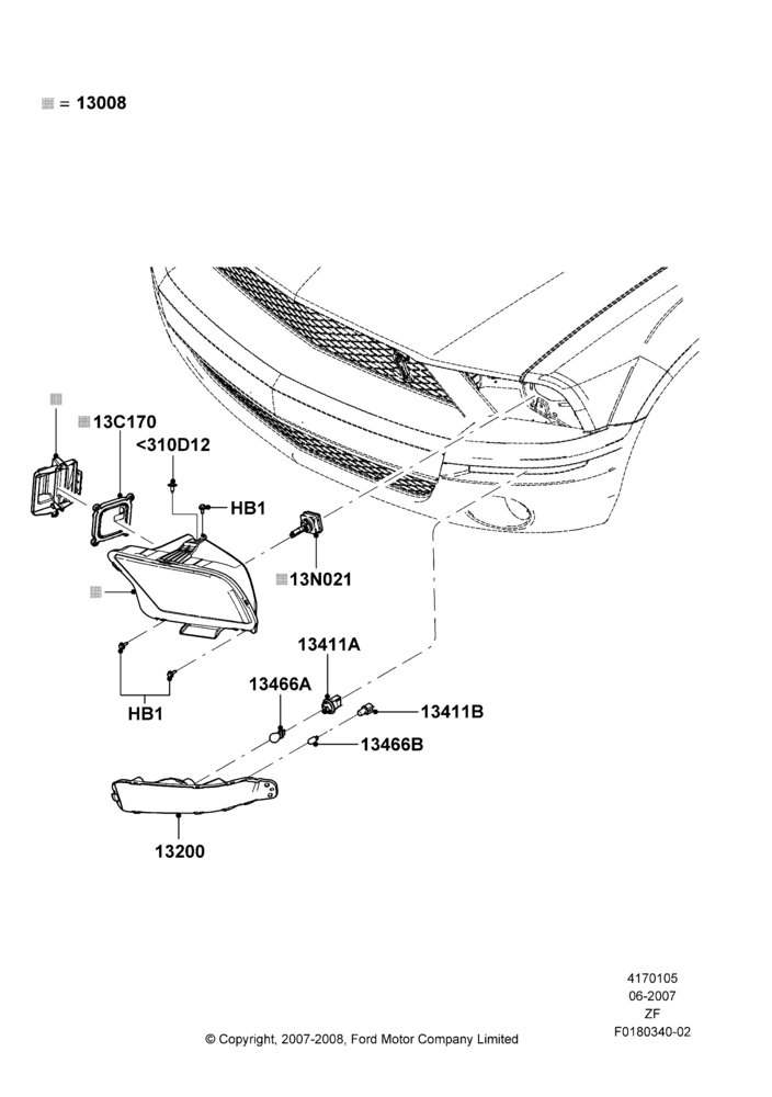 Headlamps and Front Flasher Lamps, High Intensity Discharge Headlamp, Shelby Version