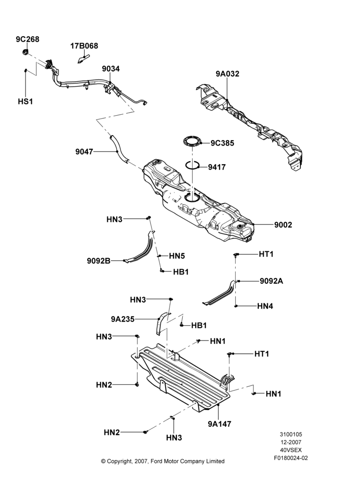 05AC - Fuel Tank, 4.0L V6 12V SOHC EFI; 28/NOV/2007-16/DEC/2010