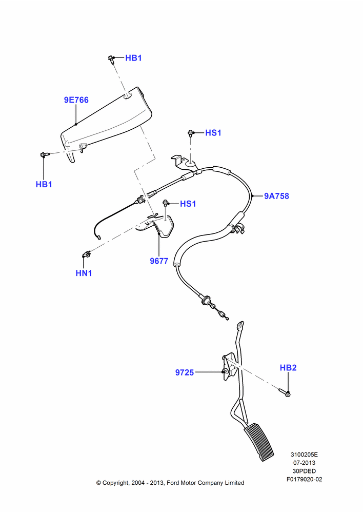 05E - Accelerator/Injection Pump Controls, (+) North American Markets, 3.0 V6 24V DOHC EFI Modular; 16/AUG/2004-01/MAY/2006