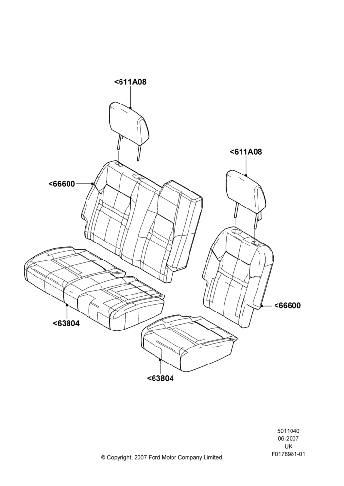 40B - Rear Seat Covers; 25/JUN/2007-29/OCT/2010