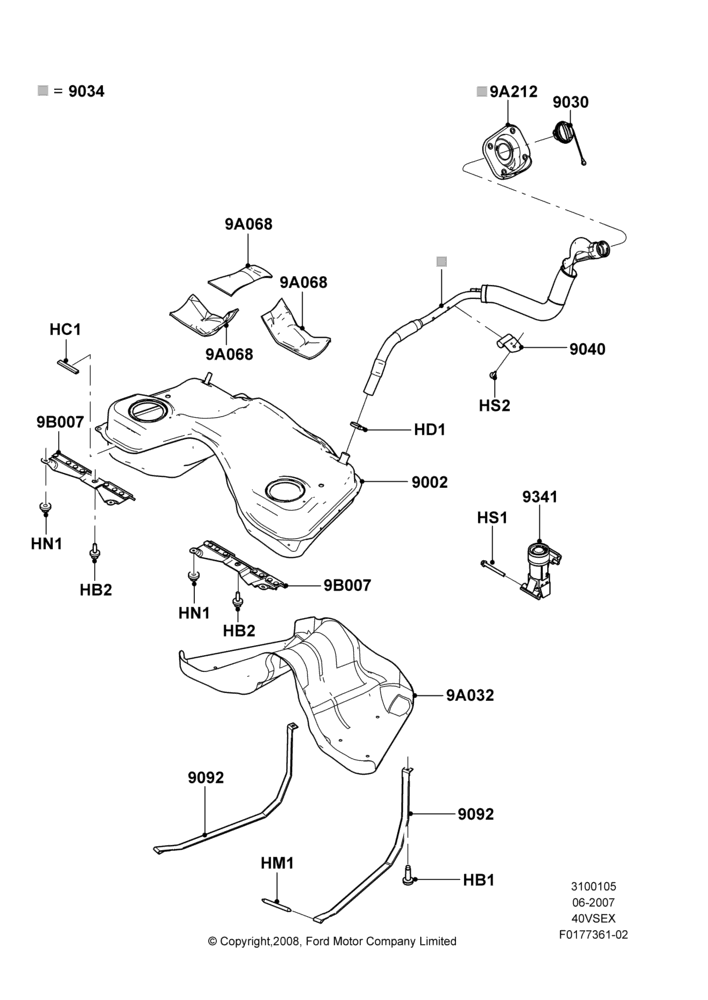 05B - Fuel Tank, 4.0L V6 12V SOHC EFI; 25/JUN/2007-26/FEB/2009