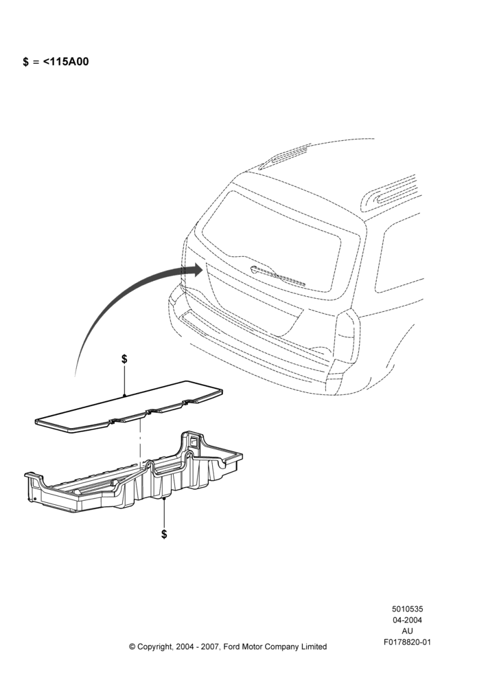 35XC - Load Compartment Trim, 4 Door Wagon, Accessory; 05/APR/2004-27/AUG/2007