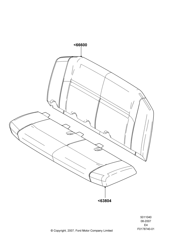 40J - Rear Seat Covers, With 4th Row Bench Seat (3 Pass.); 06/AUG/2007