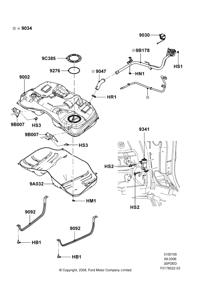 05F - Fuel Tank, 3.0 DOHC EFI, LHD 4WD (FTD); 30/AUG/2006-04/FEB/2009