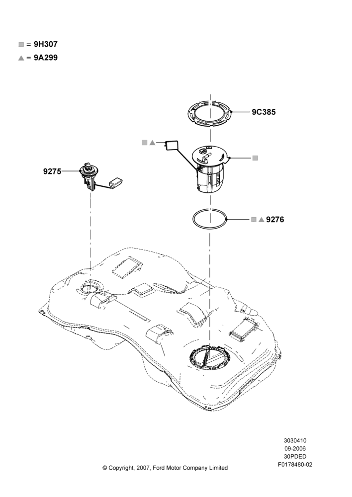 10F - Fuel Pump And Sender Unit, 3.0 DOHC EFI, LHD 4WD (FTD); 30/AUG/2006-04/FEB/2009