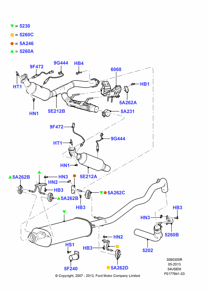 05R - Exhaust System, 5.4L 3V V8; 11/JUN/2007-11/AUG/2014