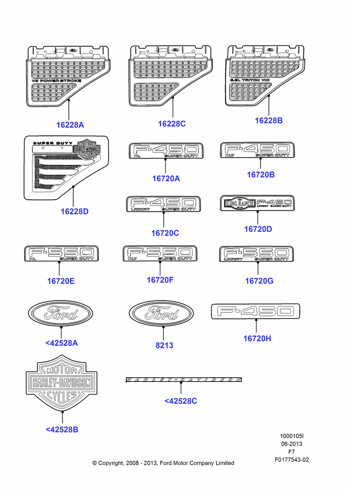 Name Plates, Ford 550 Series, Ford 450 Series
