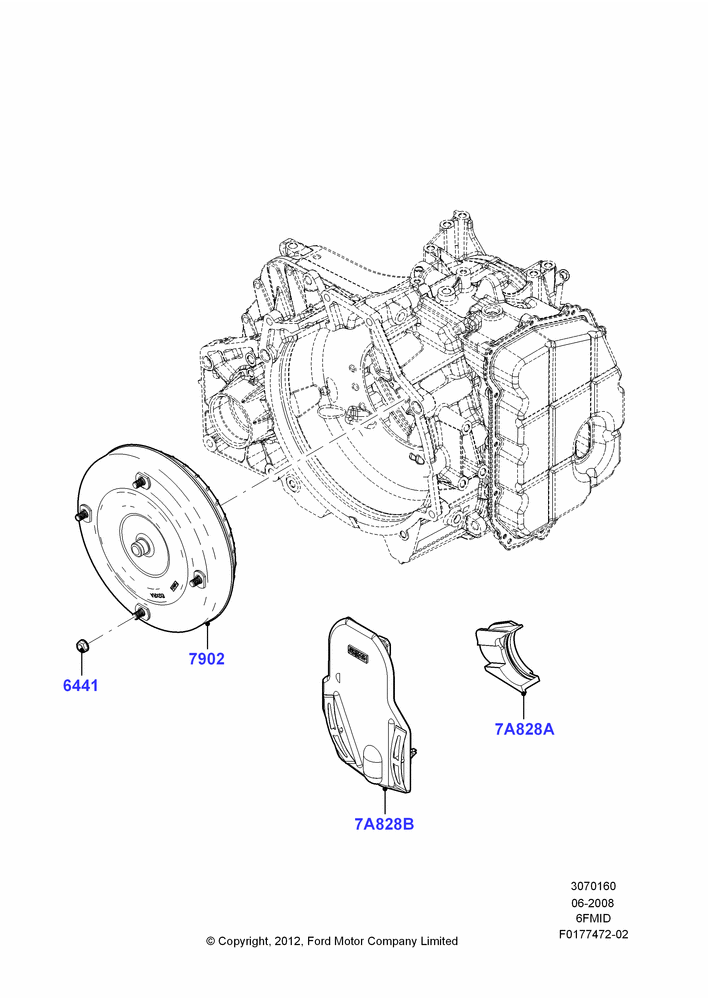 60A - Converter, 6 Speed Auto Trans 6F Mid-Range; 23/JUN/2008-29/APR/2012