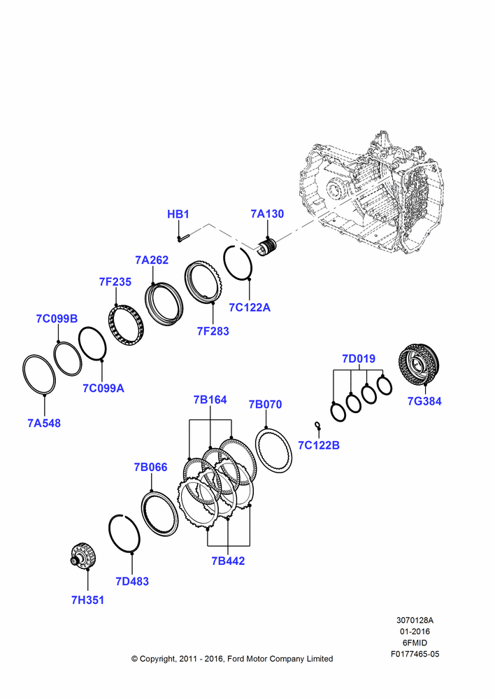 28A - Direct Clutch and Components, 6 Speed Auto Trans 6F Mid-Range; 23/JUN/2008-29/APR/2012