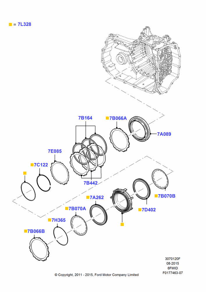 20A - Reverse Clutch and Components, 6 Speed Auto Trans 6F Mid-Range; 23/JUN/2008-18/JUL/2011