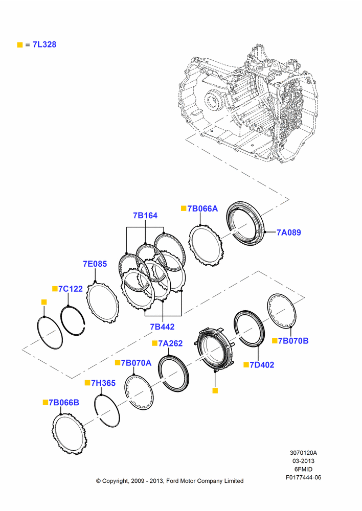 20A - Reverse Clutch and Components, 6 Speed Auto Trans 6F Mid-Range; 04/FEB/2009-06/JUN/2011