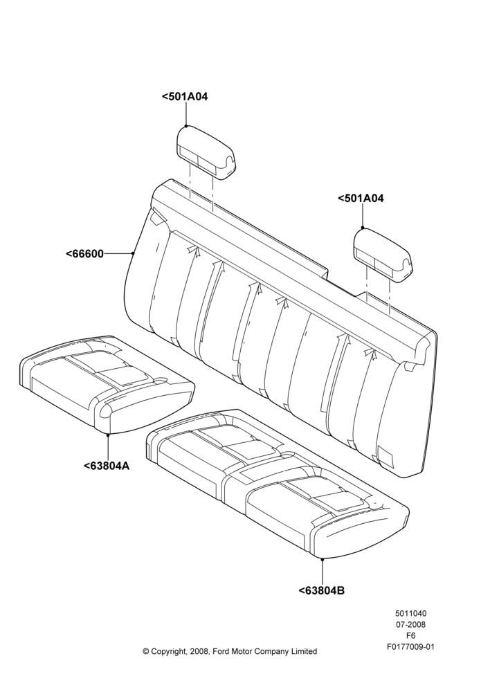 40K - Rear Seat Covers, Super Cab; 18/AUG/2008-03/NOV/2010