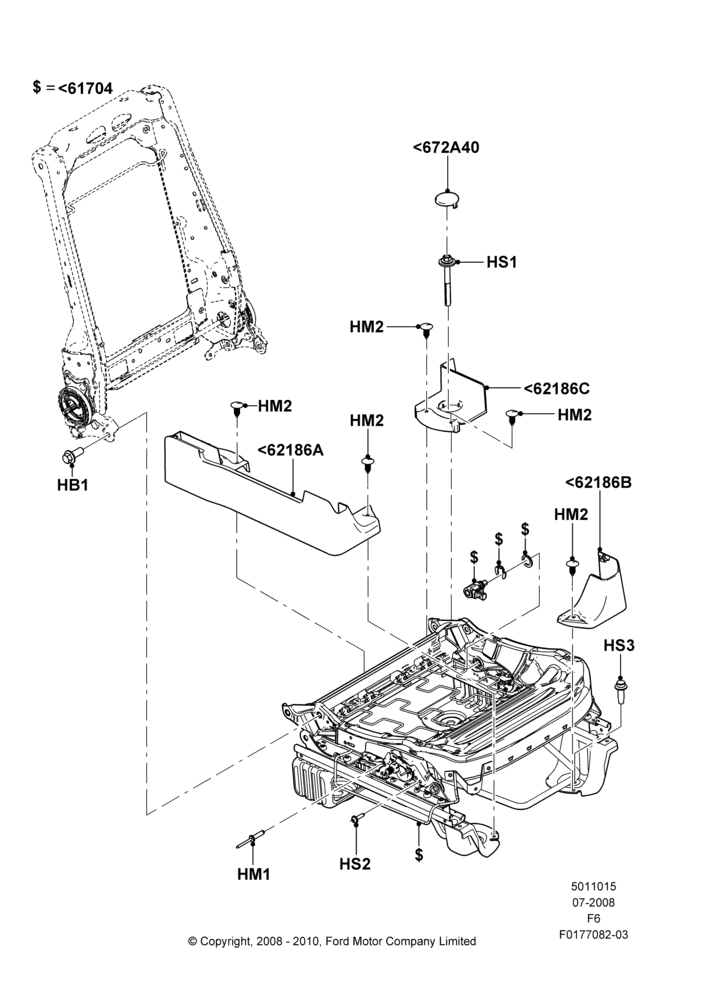 15S - Front Seat Base, With Pass. 2 Way Manual Seat Adjust, Passenger Seat; 18/AUG/2008-23/DEC/2014