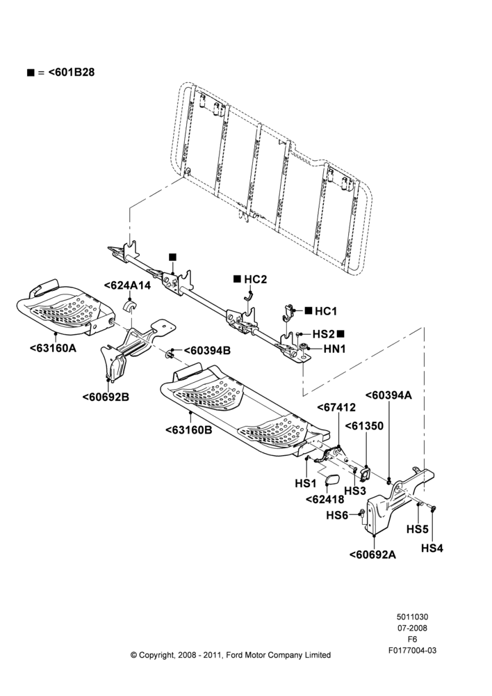 30C - Rear Seat Base, Super Cab; 18/AUG/2008-23/DEC/2014