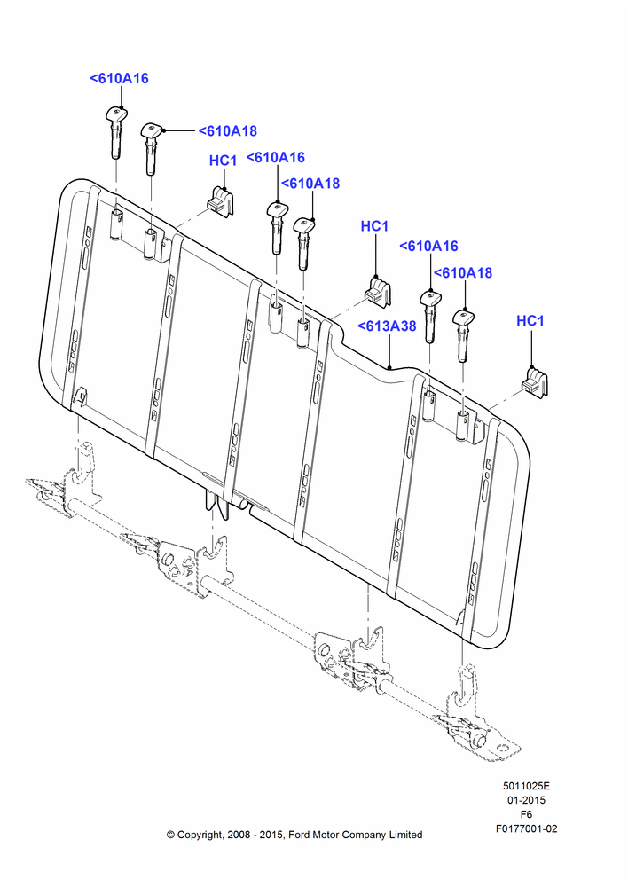 25E - Rear Seat Back, Super Cab; 18/AUG/2008-23/DEC/2014