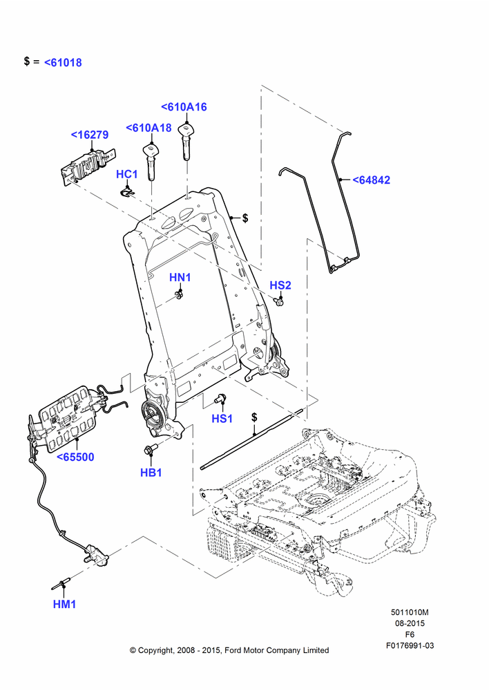 10M - Front Seat Back, With Pass. 2 Way Manual Seat Adjust, Passenger Seat; 18/AUG/2008-23/DEC/2014