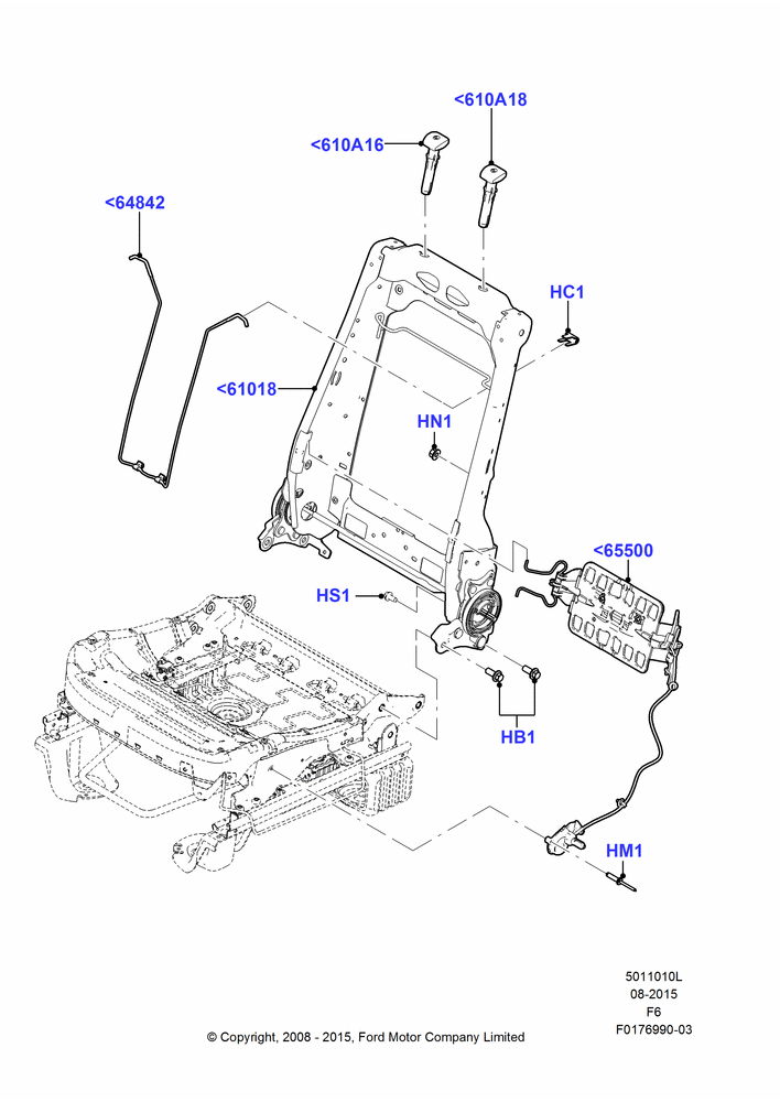 10L - Front Seat Back, With Driver 2 Way Mnl.Seat Adjuster, Driver Seat; 18/AUG/2008-23/DEC/2014