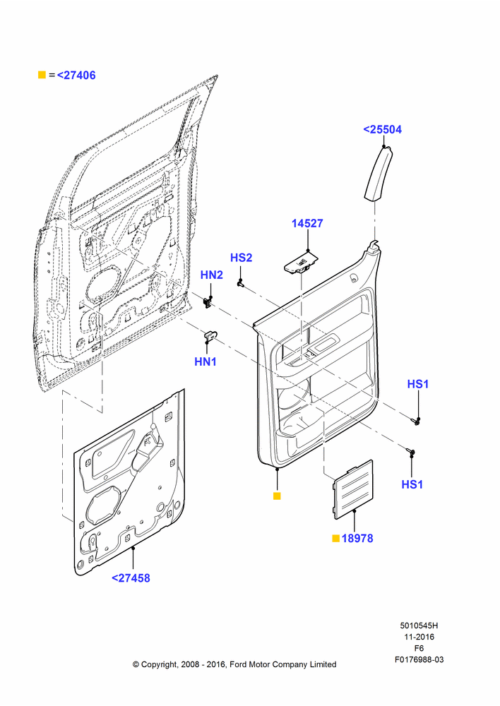 45H - Rear Door Trim Panels, Crew Cab; 18/AUG/2008-23/DEC/2014