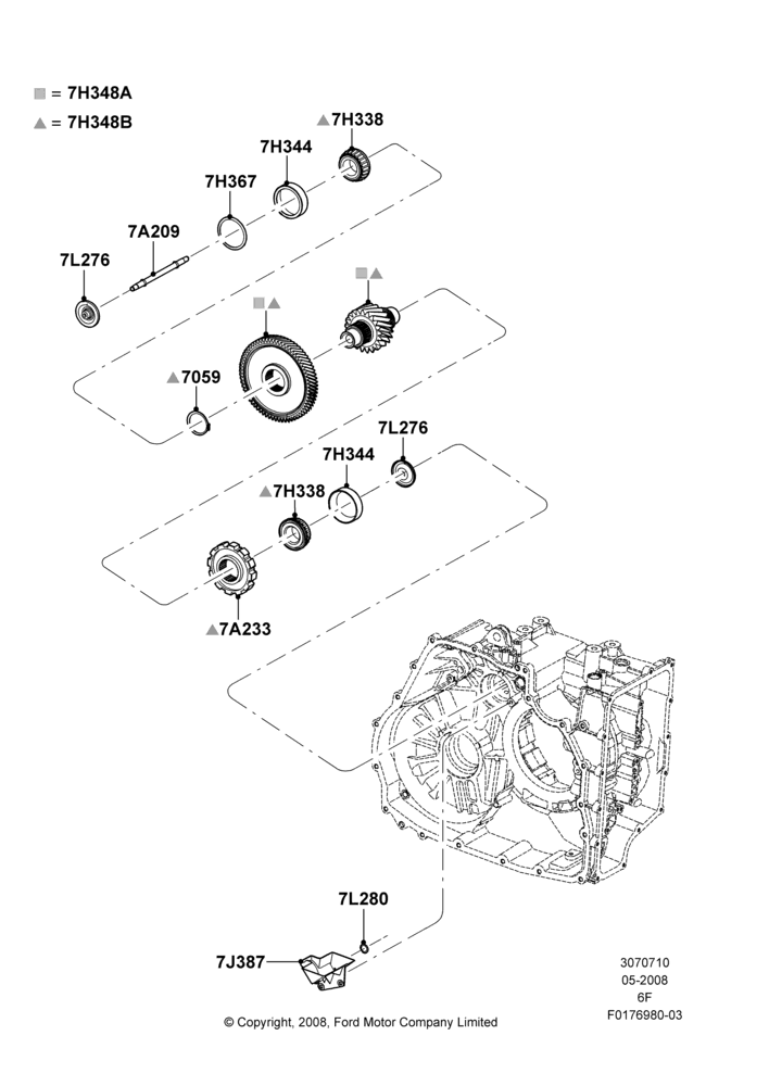 10C - Transfer Drive Components, 6 Speed Auto Transmission 6F50, 6 Speed Auto Transmission 6F55; 02/MAY/2008-29/FEB/2012