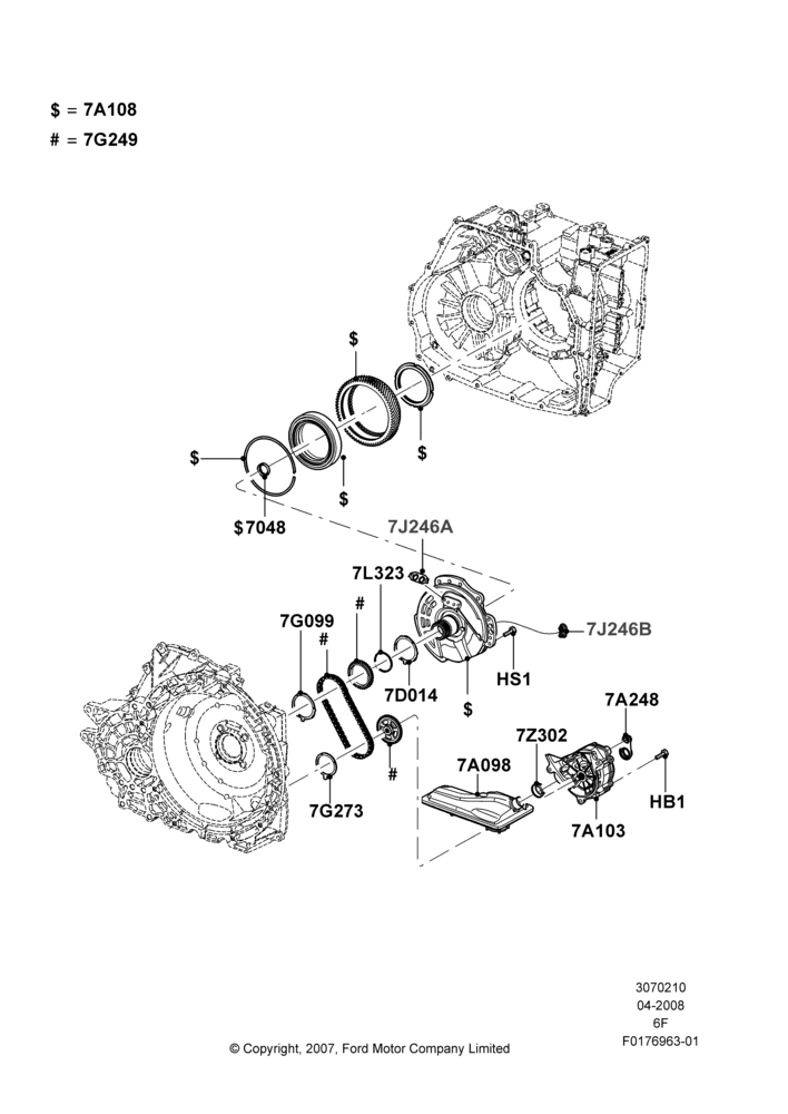10C - Transmission Pump Assy, 6 Speed Auto Transmission 6F50, 6 Speed Auto Transmission 6F55; 02/MAY/2008