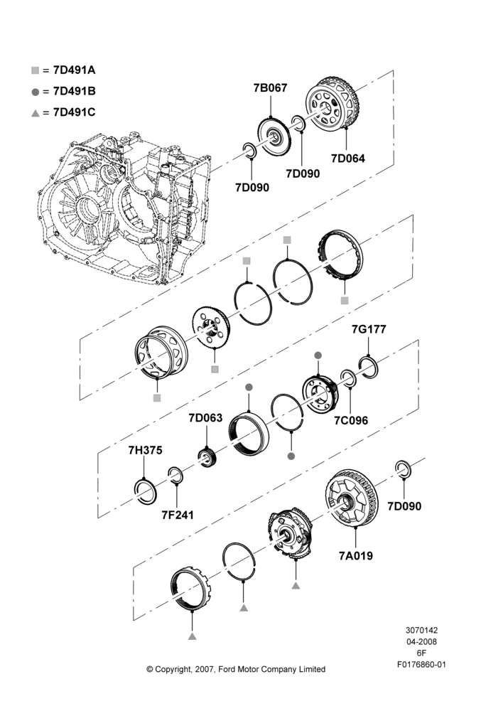 42C - Planetary Gear Sets, 6 Speed Auto Transmission 6F50, 6 Speed Auto Transmission 6F55; 02/MAY/2008