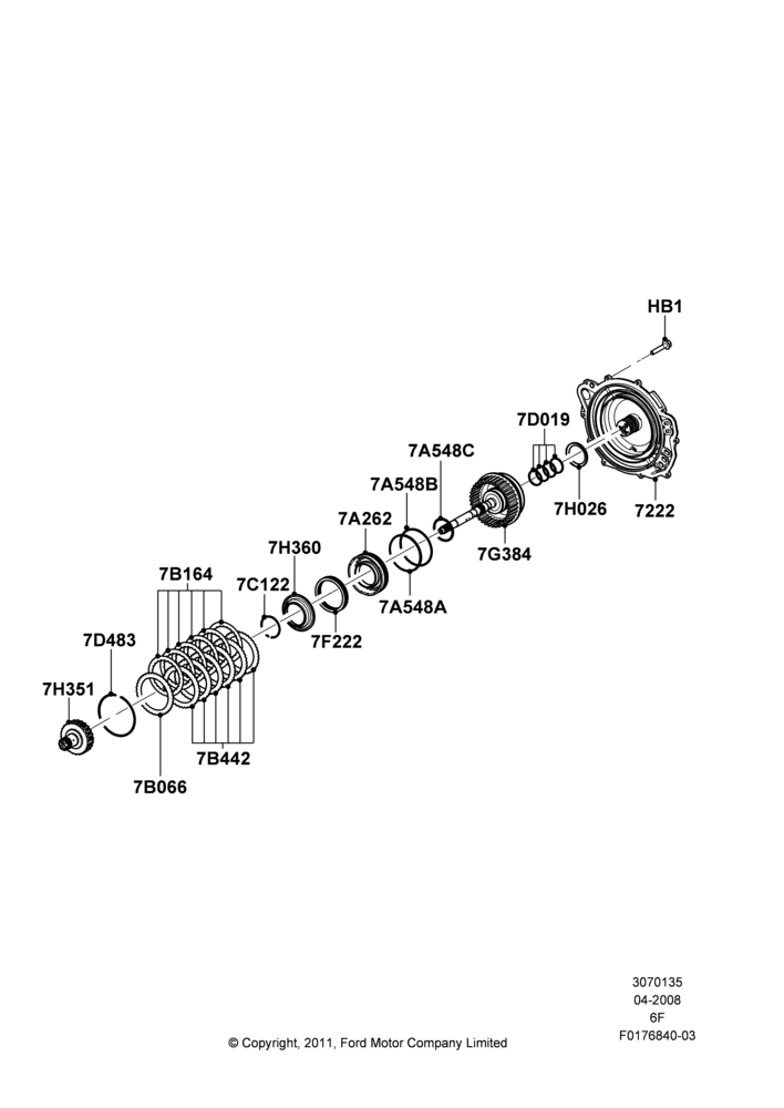 35C - Overdrive Clutch and Components, 6 Speed Auto Transmission 6F50, 6 Speed Auto Transmission 6F55; 02/MAY/2008