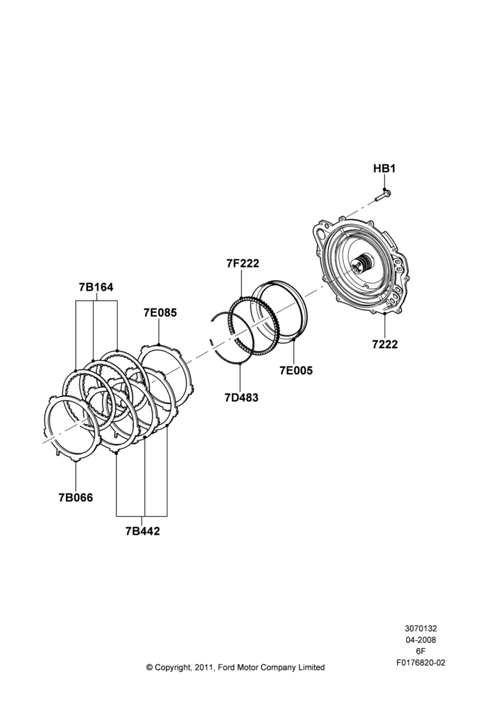 32C - Intermediate Clutch and Components, 6 Speed Auto Transmission 6F50, 6 Speed Auto Transmission 6F55; 02/MAY/2008