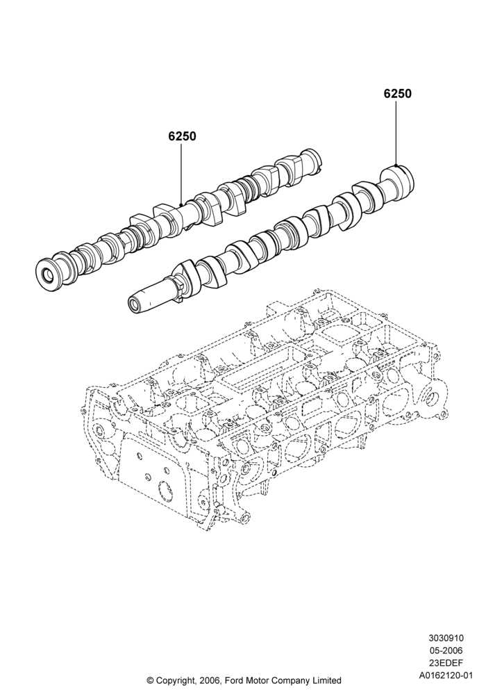 Camshaft, 2.3LI4 16v Gas/Electric DOHC Hybrid