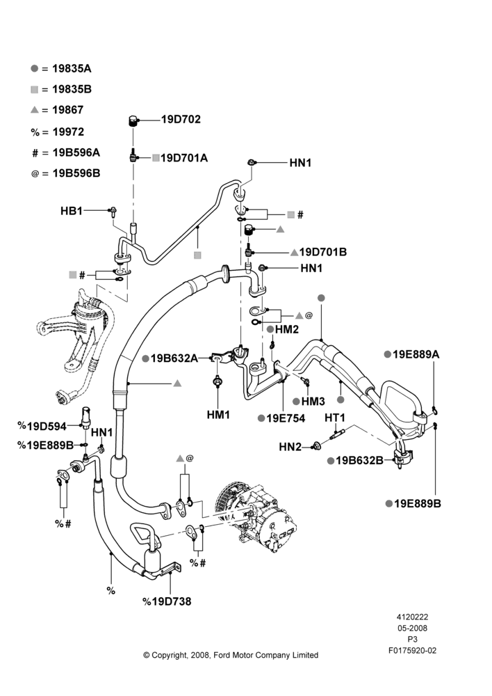 22A - Air Conditioning System, Under Hood; 02/MAY/2008-06/JUL/2009