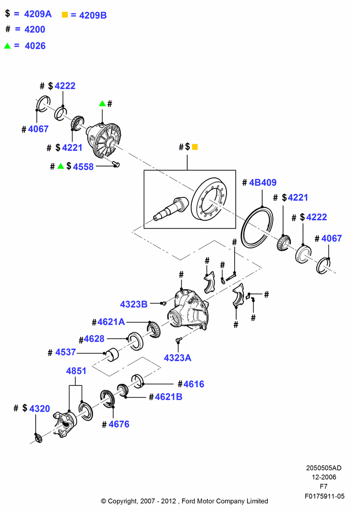 05AD - Components - Rear Axle Diff & Carr., Ford 550 Series, Rear Axle Limited Slip Differential; 18/DEC/2006-12/FEB/2010