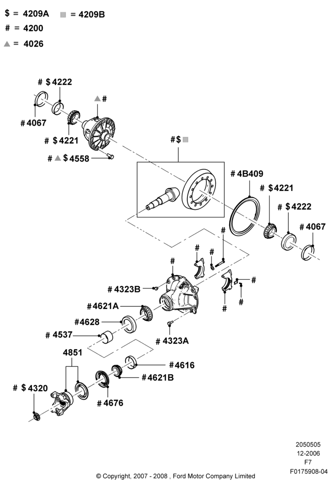05AA - Components - Rear Axle Diff & Carr., Narrow Frame (Chassis Cab), Ford 450 Series, Rear Axle Limited Slip Differential; 18/DEC/2006-12/FEB/2010