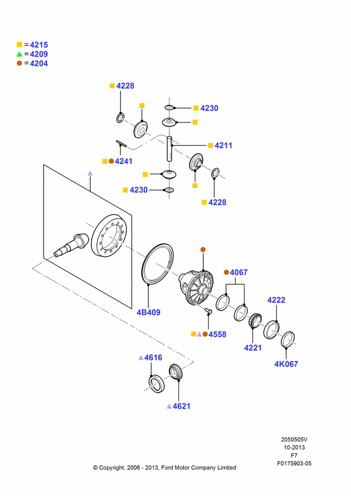 05V - Components - Rear Axle Diff & Carr., Ford 350 Series, Rear Axle Less Limited Slip Diff, With Double Rear Wheels; 18/DEC/2006-12/FEB/2010