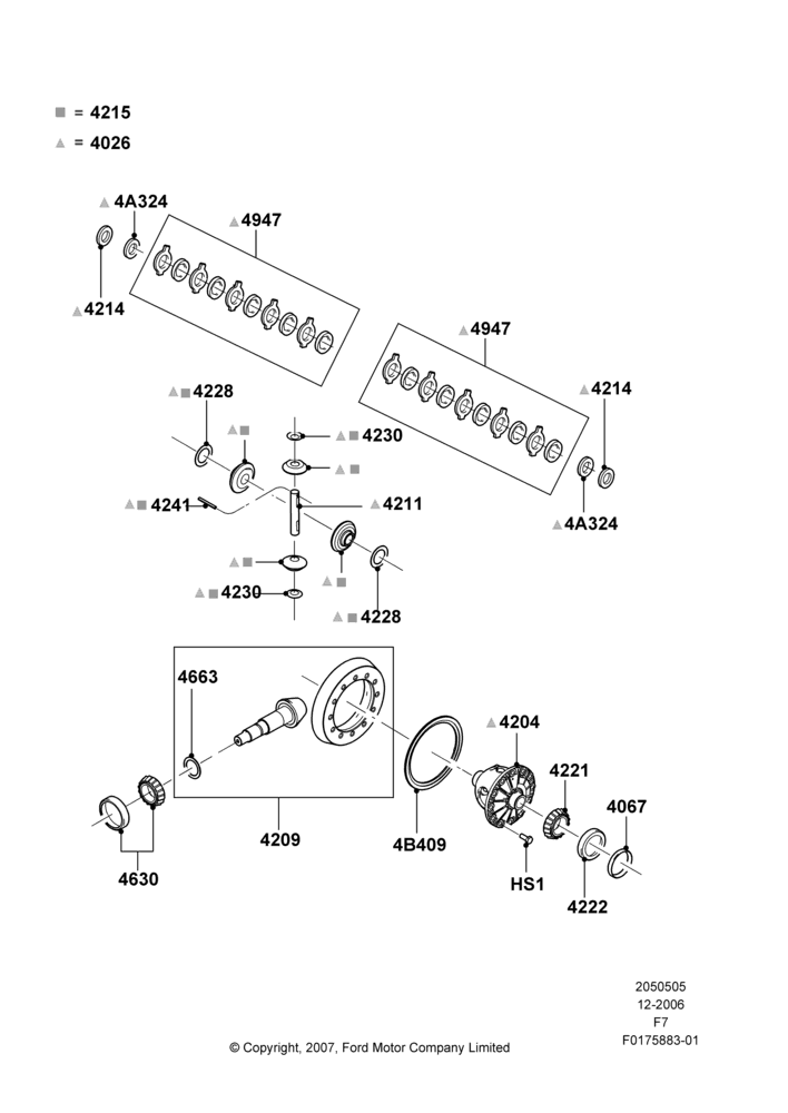 05S - Components - Rear Axle Diff & Carr., Narrow Frame (Chassis Cab), Ford 350 Series, Rear Axle Limited Slip Differential, With Single Rear Wheels; 18/DEC/2006-12/FEB/2010