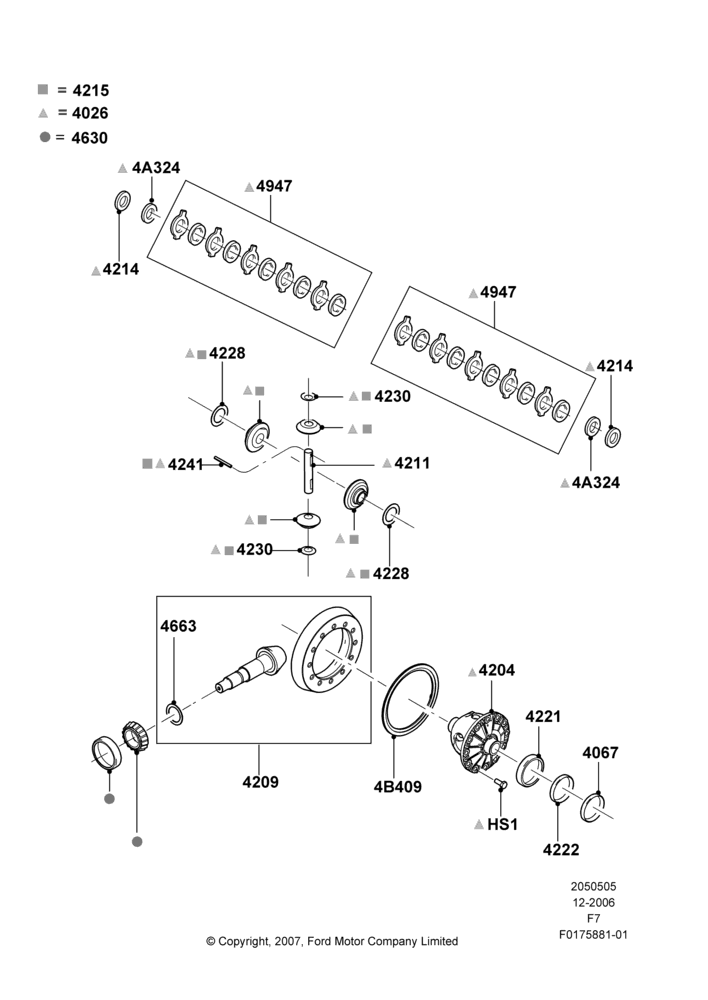 05Q - Components - Rear Axle Diff & Carr., Ford 250 Series, Rear Axle Limited Slip Differential; 18/DEC/2006-12/FEB/2010