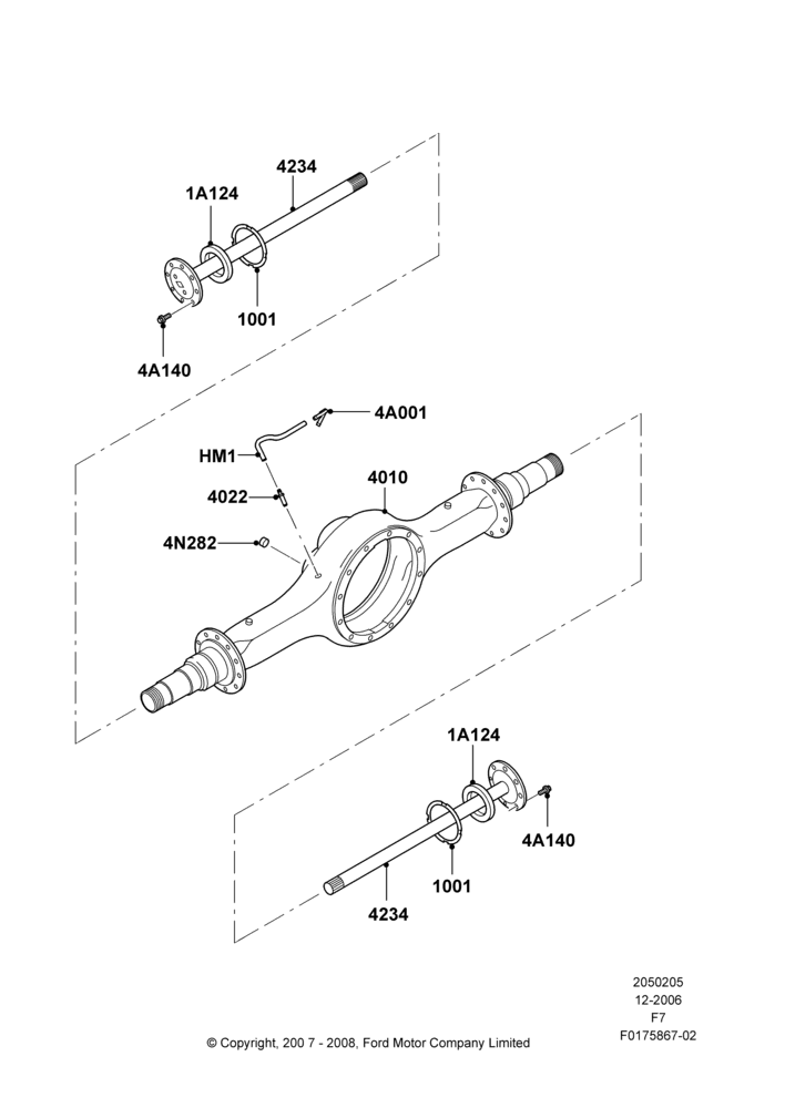 05N - Rear Axle, Ford 550 Series; 18/DEC/2006-12/FEB/2010