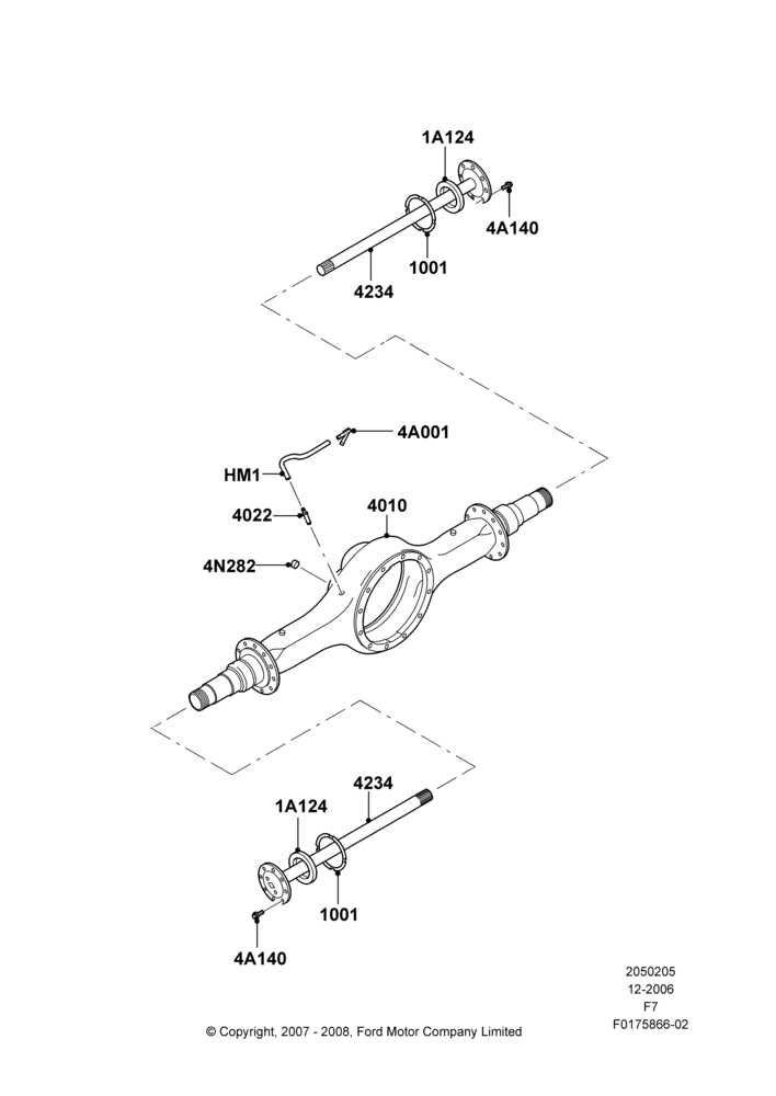 05M - Rear Axle, Wide Frame (Pickup), Ford 450 Series; 18/DEC/2006-12/FEB/2010