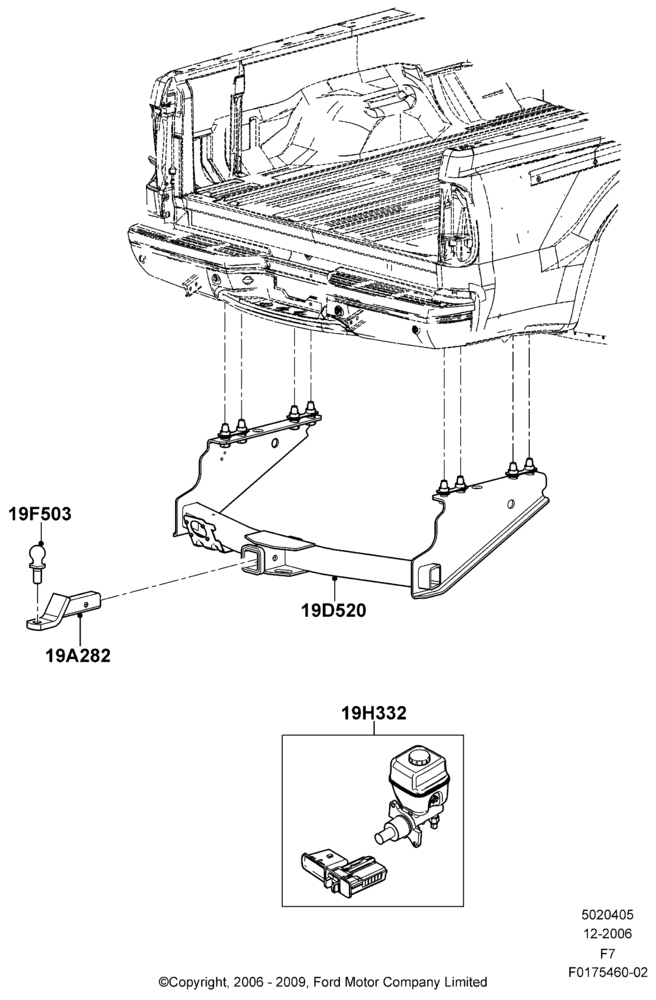 05XB - Tow Bar, Accessory, With Wide Frame Only And Pick Up Box, Please Refer To Owners Guide For Towing Capacity; 18/DEC/2006-12/FEB/2010