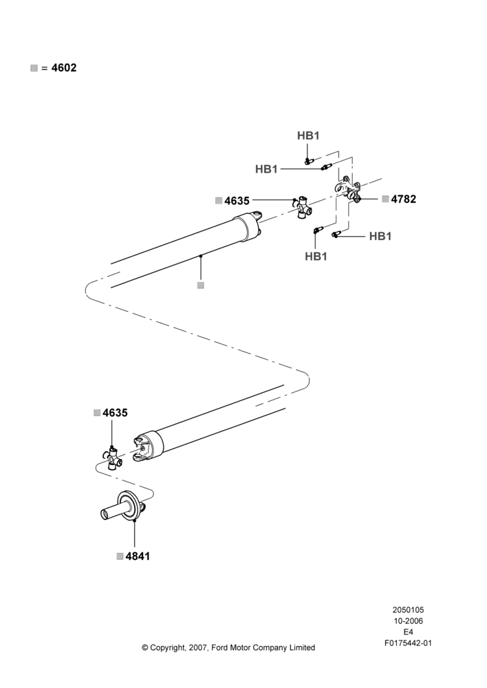 05G - Drive Shaft - Rear Axle Drive, Ford 250 Series; 16/OCT/2006-24/AUG/2009