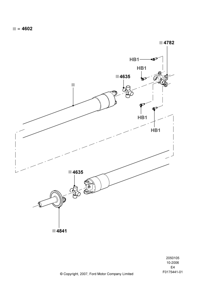05F - Drive Shaft - Rear Axle Drive, 150 Series; 16/OCT/2006-24/AUG/2009