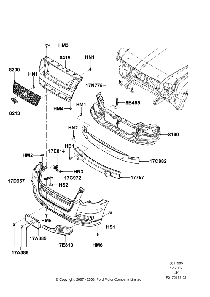 05C - Radiator Grille and Front Bumper, Adrenalin Package; 03/DEC/2007-29/OCT/2010