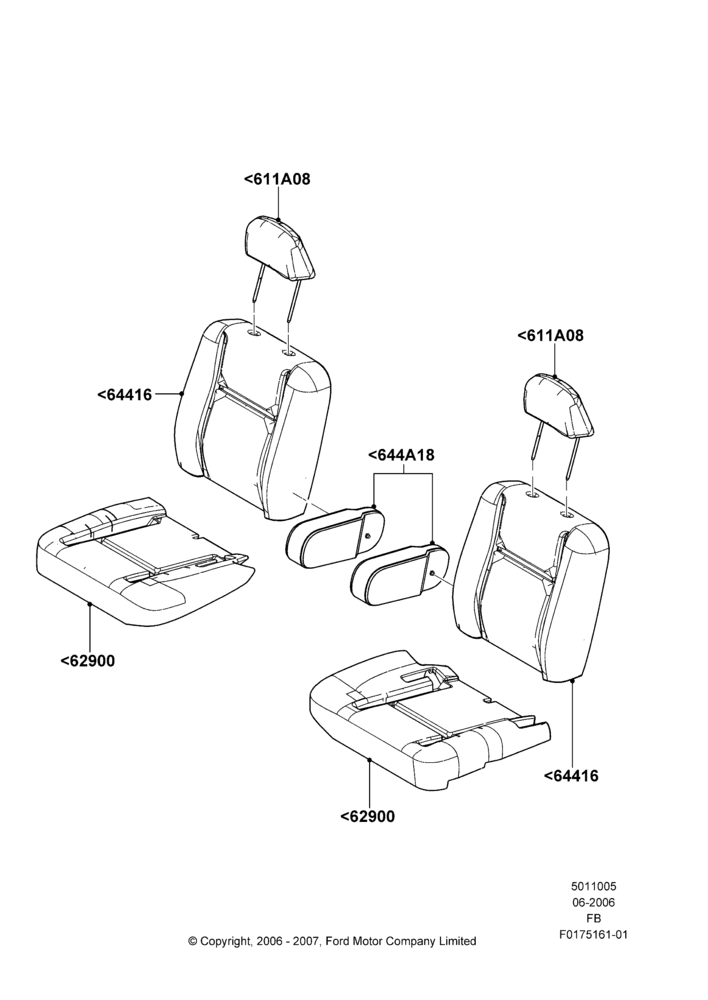 05A - Front Seat Covers, Base, Less Fleet Options, Less Police Equip Pack, LX; 19/JUN/2006-21/JUL/2008