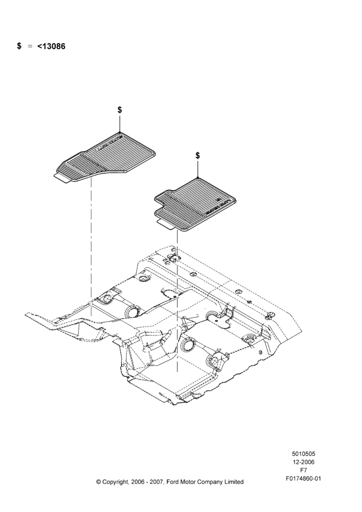 05XG - Floor Trim, Regular Cab, Accessory Fit; 18/DEC/2006-12/FEB/2010